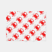 Rote Krabbe Fleecedecke (Vorderseite (Horizontal))