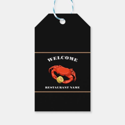 Rote Krabbe Mais Meeresfrüchte Restaurant Name Geschenkanhänger (Vorderseite)