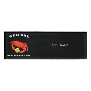 Rote Krabbe Mais Meeresfrüchte Restaurant Name Namenschild