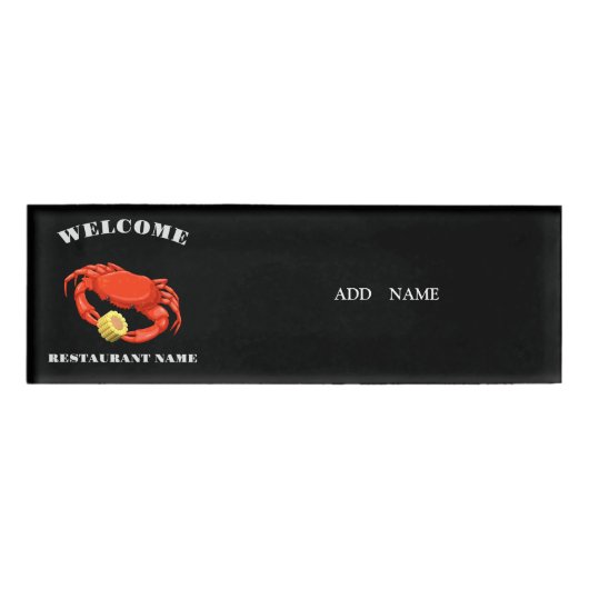 Rote Krabbe Mais Meeresfrüchte Restaurant Name Namenschild (Vorderseite)