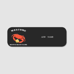 Rote Krabbe Mais Meeresfrüchte Restaurant Name Namensschild