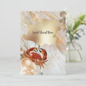 Rote Krabbe Marmor Gold flüssig elegante Party Chi Einladung (Stehend Vorderseite)