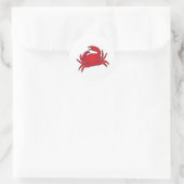 Rote Krabbe Runder Aufkleber (Tasche)