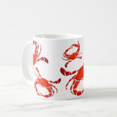 Rote Krabben-Parade Kaffeetasse (Vorderseite Links)