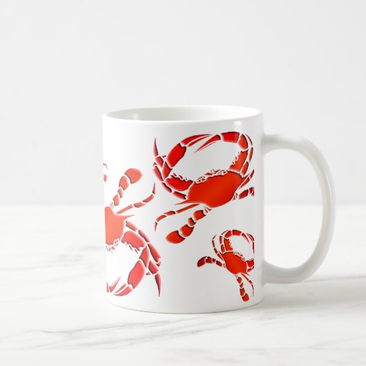 Rote Krabben-Parade Kaffeetasse (Rechts)