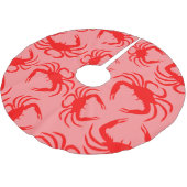 Rote Krabben Polyester Weihnachtsbaumdecke (Schrägansicht)
