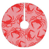 Rote Krabben Polyester Weihnachtsbaumdecke (Vorderseite)