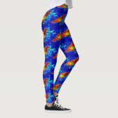 Rote Krähen blau Leggings (Rechts)