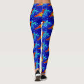 Rote Krähen blau Leggings (Rückseite)