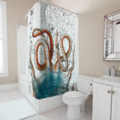 rote Krake Vintag Duschvorhang (Beispiel)