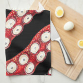 Rote Kraken-Kraken-Kraken-Tentakeln Geschirrtuch (Viertel Falte)