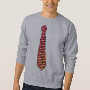 Rote Krawatte mit grauem Druck Spaß Sweatshirt