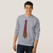 Rote Krawatte mit grauem Druck Spaß Sweatshirt (Vorne ganz)