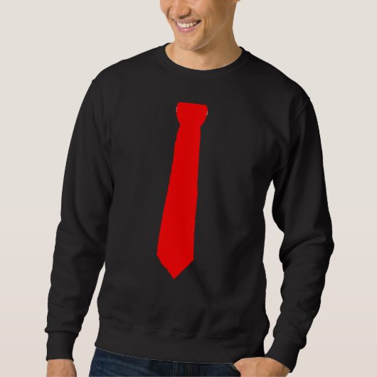 Rote Krawatte Schwarzer Spaß Neuheit Herren Sweatshirt (Vorderseite)