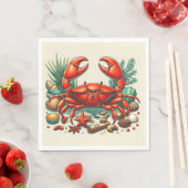 Rote Krebsbackform Serviette (Beispiel)