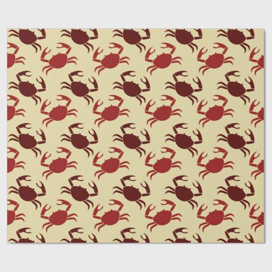 Rote Krebse auf Creme Geschenkpapier (Flach)