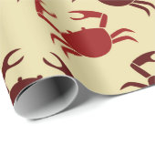 Rote Krebse auf Creme Geschenkpapier (Rolleneckpunkt)