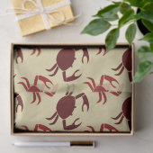 Rote Krebse auf der Cremedekoupage Seidenpapier (Geschenk)