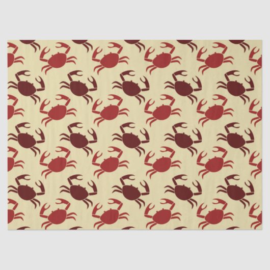 Rote Krebse auf der Cremedekoupage Seidenpapier (Vorderseite)