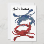 Rote Krebse, Blauer Krebs Sie sind eingeladen Einladung (Vorderseite)