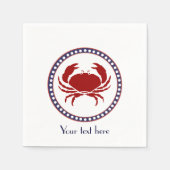 Rote Krebse und graue Streifen mit Text Serviette (Vorderseite)