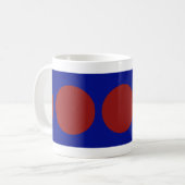 Rote Kreise auf blau Kaffeetasse (Vorderseite Links)