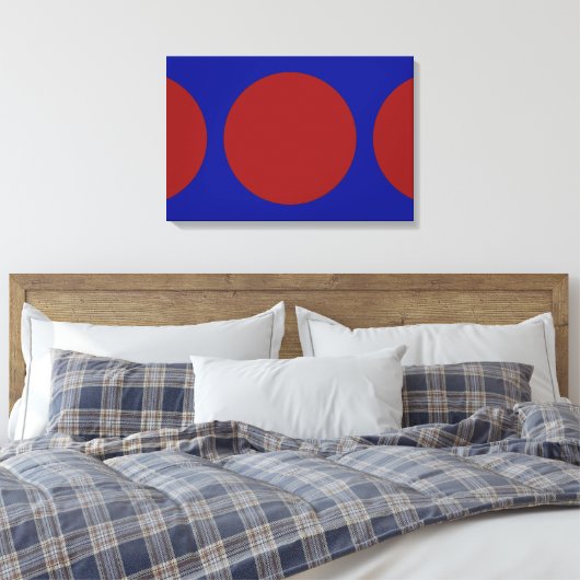 Rote Kreise auf blau Leinwanddruck (Insitu (Schlafzimmer))
