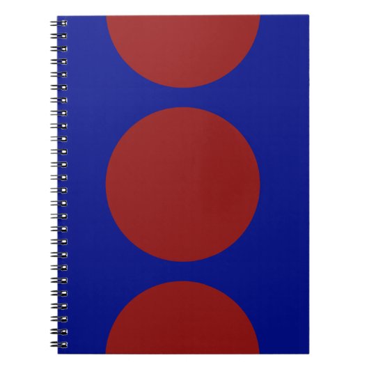 Rote Kreise auf blau Notizblock (Vorderseite)
