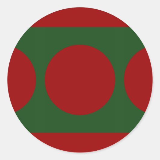 Rote Kreise auf Grün Runder Aufkleber (Vorderseite)