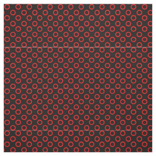 Rote Kreise mit schwarzer Farbe Stoff (Muster)