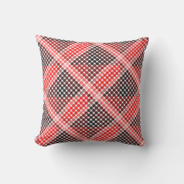 Rote Kreise oder Bälle, die karierte Querschnitte  Kissen