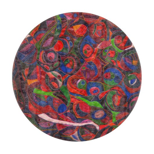 Rote Kreise Schneidebrett (Vorderseite)