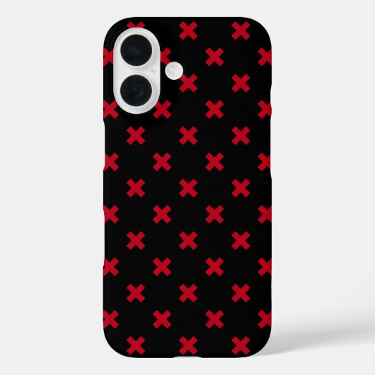Rote Kreuzstiche auf schwarz Case-Mate iPhone Hülle (Rückseite)