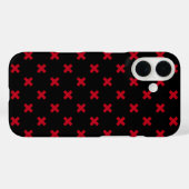 Rote Kreuzstiche auf schwarz Case-Mate iPhone Hülle (Rückseite (Horizontal))