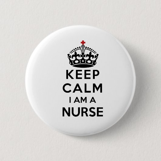 Rote Kreuzung Behalten Calm I bin eine Krankenschw Button (Vorderseite)
