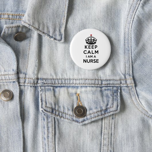 Rote Kreuzung Behalten Calm I bin eine Krankenschw Button (Beispiel)