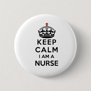 Rote Kreuzung Behalten Calm I bin eine Krankenschw Button