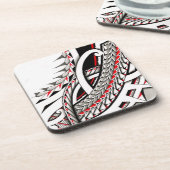 rote Kriegerssymbole polytat Stammes- tatau Untersetzer (Linke Seite)