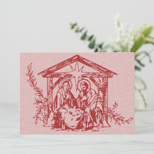 Rote Krippe Briefmarke Einladung (Stehend Vorderseite)