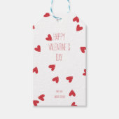 Rote Kritzelherzen – Frohen Valentinstag Geschenkanhänger (Vorderseite)