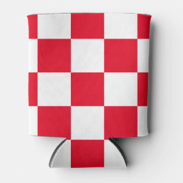 Rote kroatische geometrische fette Schachbretter k Dosenkühler