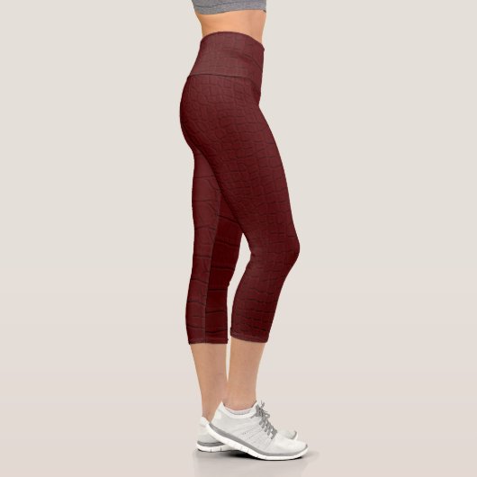 rote Krokodil-Hautfarbe Capri Leggings (Rechts)