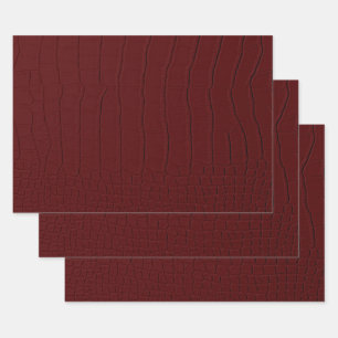 rote Krokodil-Hautfarbe Geschenkpapier Set