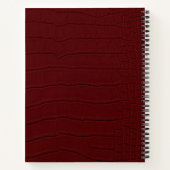 rote Krokodil-Hautfarbe Notizblock (Rückseite)