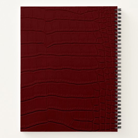 rote Krokodil-Hautfarbe Notizblock (Rückseite)