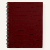 rote Krokodil-Hautfarbe Notizblock (Vorderseite)