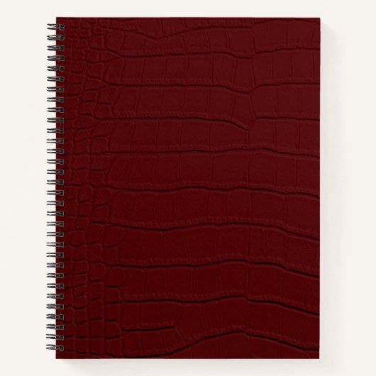 rote Krokodil-Hautfarbe Notizblock (Vorderseite)