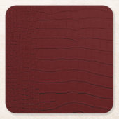 rote Krokodil-Hautfarbe Rechteckiger Pappuntersetzer (Vorderseite)