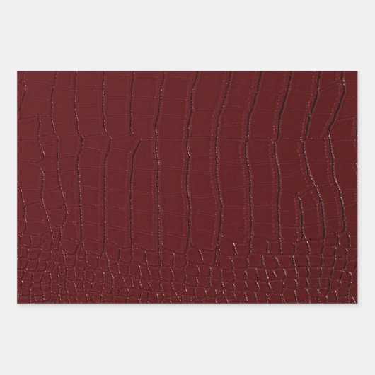 Rote Krokodile Hautfarbe Druck veraltet Geschenkpapier Set (Vorderseite)