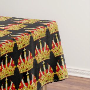 Rote Kronen Tischdecke